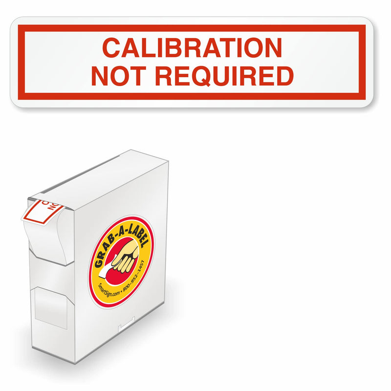 SmartSign Calibration Not Required Labels in Dispenser Box | Pack of 250, 1/2" x 2" Flexible Vinyl Stickers, Made in USA