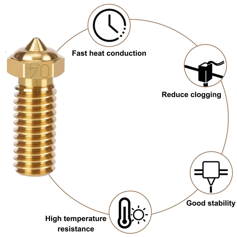 [Australia - AusPower] - 10PCS 0.4mm Brass Nozzles for QIDI X-Max 3, 3D Printer Parts Extruder Hotends Nozzles Kit for QIDI X-Max 3/X-Plus 3/X-SMART3/Q1 Pro 10PCS Brass Nozzle 