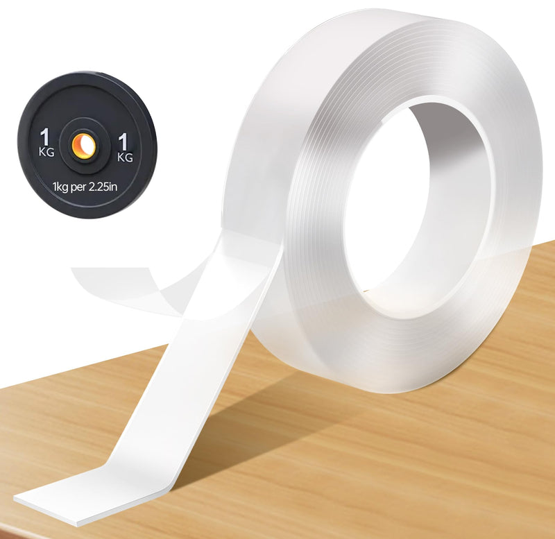 Yeefeoch Double Sided Tape Heavy Duty, mounting Picture Hanging Adhesive Strips, DIY Extra Large Nano Tape for Wall Water Proof/Weather Proof Double Sided Tape, T002 (M, 0.07 in*1.18 in*10 Feet) M, 0.07 in*1.18 in*10 Feet