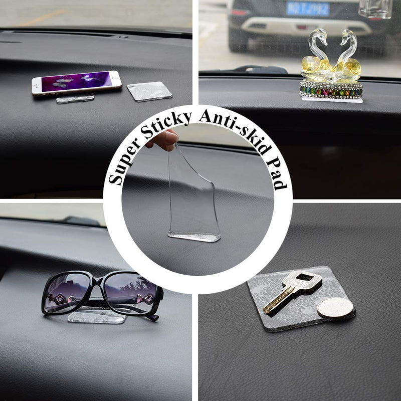 [Australia - AusPower] - Sticky Gel Pads (10 Pack), As Seen On TV Removable Traceless Gripping Pad Washable Reusable Anti Slip Pad for Car Dashboard Office Home Stick Anything Anywhere, Clear 