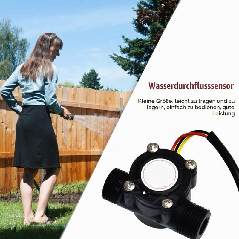 DollaTek YF-S201 Water Flow Sensor Flow Meter Hall Flow Sensor Water Control 1-30L/min DC 5-18V for 1/2 Inch Water Heater Water Dispenser