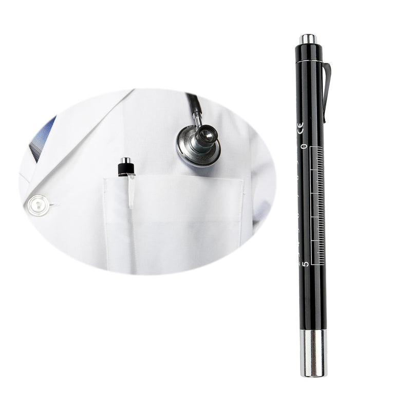 [Australia - AusPower] - Pen Lights for Nurses,2 Pack Medical Pen Light with Pupil Gauge and Ruler, Warm White & Cool White Light LED Penlight for Nursing Students Doctors (Black/White) 1black1white 