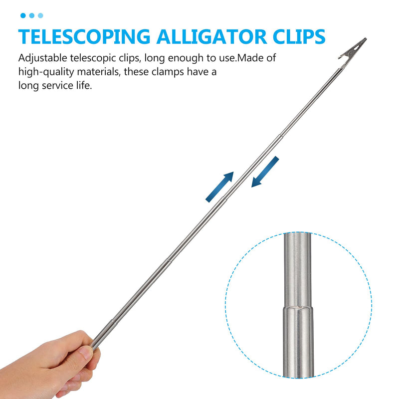 [Australia - AusPower] - Uonlytech 12 Pcs Telescoping Alligator Clips Adjustable Stainless Steel Retractable Clamps with Pen Clip for Electrical Testing and Home Repair 15.7X1CMx3pcs Silverx3pcs 