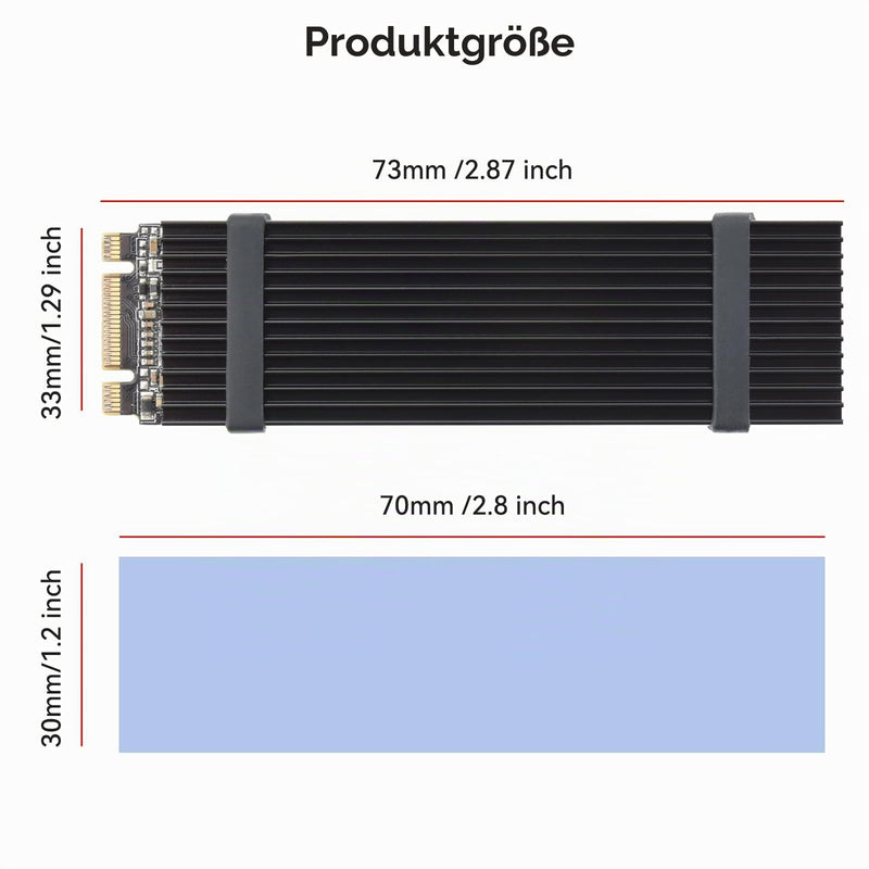 ELUTENG M2 SSD Heatsink 5-Piece Cooler Set Heatsink with Silicone Thermal Pad, 2280 NVME NGFF Aluminum M2 Heatsink Suitable for PC/PS5/PS5 Slim Installation, 73 x 33 mm x 3 mm, Black 5 pieces black