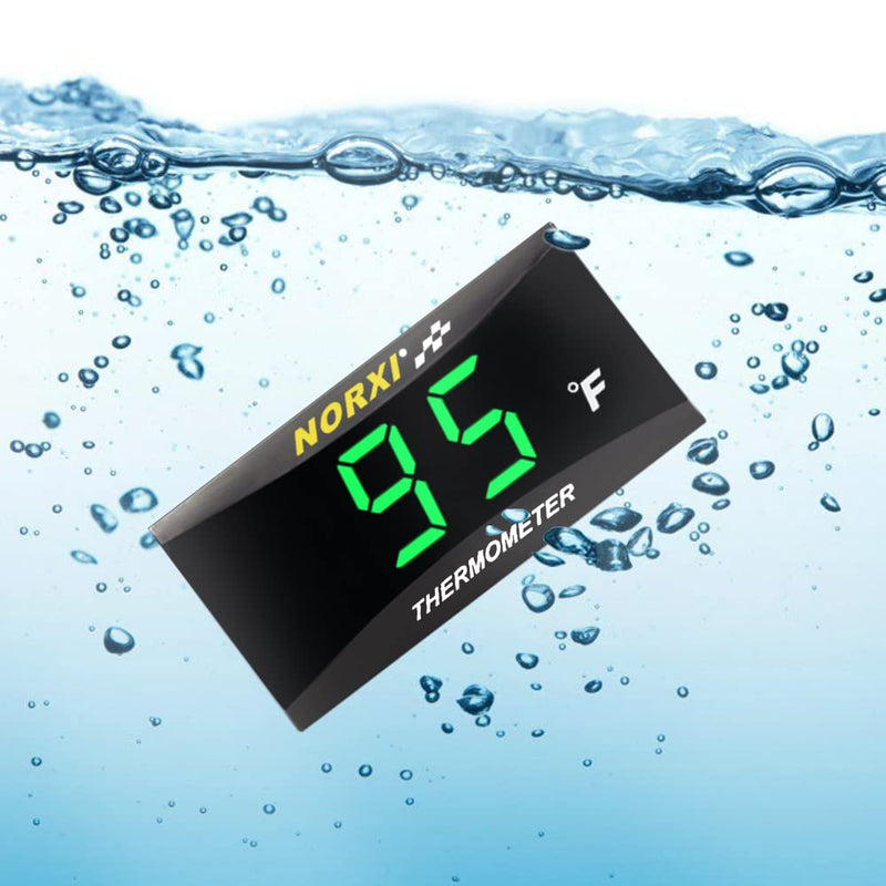 [Australia - AusPower] - Cylinder Head Temperature Meter Engine Temperature Gauge Fahrenheit Digital Temperature Meter with 10mm 14mm Probe Sensor Adapter (Green,14mm) Green 