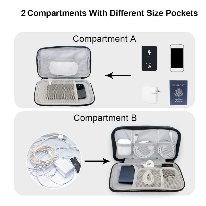 [Australia - AusPower] - DDgro Travel Accessories Organizer Electronics Pouch for Keeping Certificates Charger/Power Bank/Cables/Mouse/Earphone (Medium, Black) Black-Medium Medium 