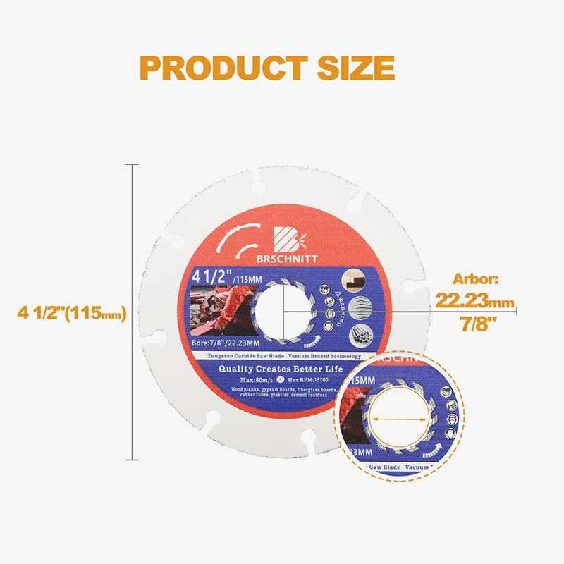 [Australia - AusPower] - Multi Saw Blade Cutting Disc 115 mm - Pack of 2 BRCUT Angle Grinder for Laminate Wood Plastic Nail-Safe 115mm 
