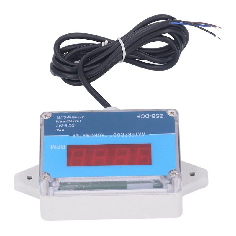 [Australia - AusPower] - Digital Tachometer, Waterproof 10-9999RPM High Accuracy Hour Counter Speedometer, DC 8V-24V Motor Tachometer with Hall Sensor for Ship, Mechanical Equipment, Lathe 