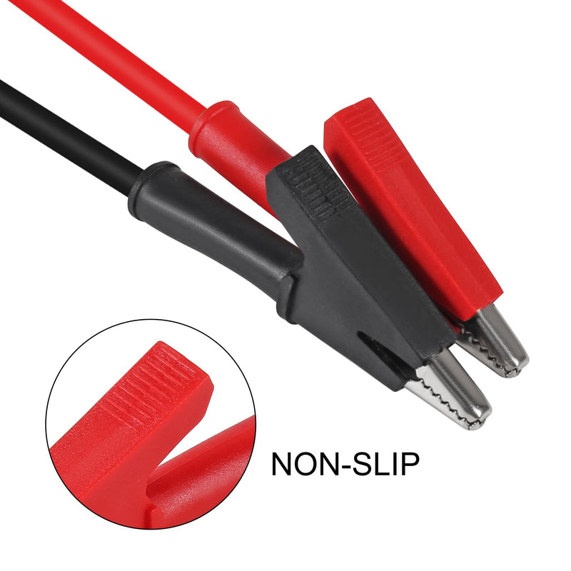 [Australia - AusPower] - 4Pcs Dual Ended Crocodile Alligator Clips Test Leads Dual Ended Crocodile Wire with Insulators Clips for Electrical Test(Wire Length 39.37inch/1m) 