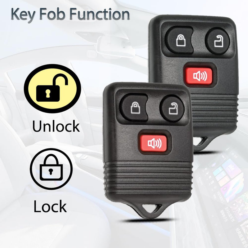 [Australia - AusPower] - Key Fob Keyless Entry Fits for Ford F150 F250 F350 Explorer Expedition 1998-2016 / Ranger Escape Edge E150 Freestar / Lincoln Navigator Mercury Mazda 3 Button Remote Control Replacement CWTWB1U345 