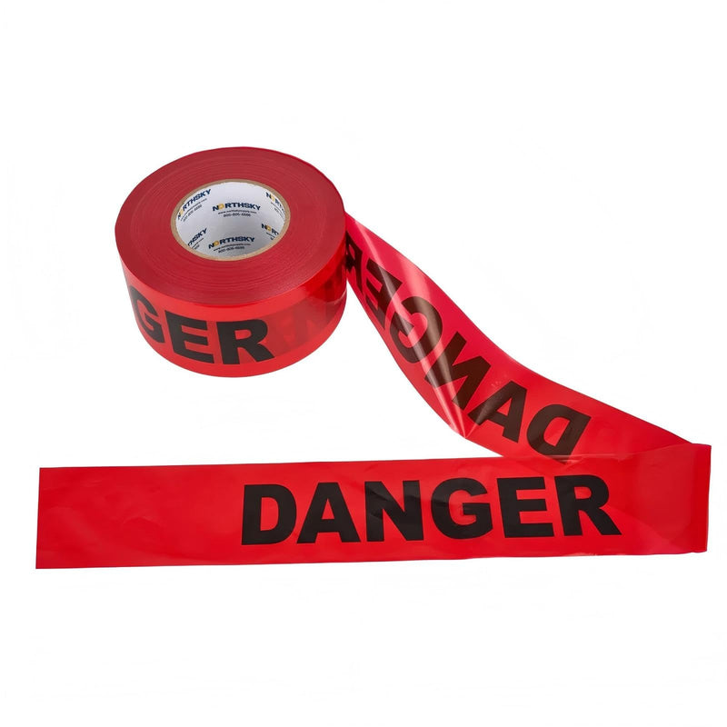 NORTHSKY "Danger Barrier Tape, Red, 3 in. x 1000 ft. 1