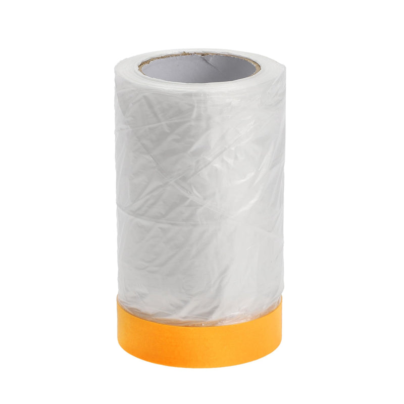 1 Pcs for Wall Covering Frames Cars Auto Body Paint Supplies Pre-Taped Masking Film Plastic Cover 1000x55cm / 32.81ftx21.65" White Orange PE Film