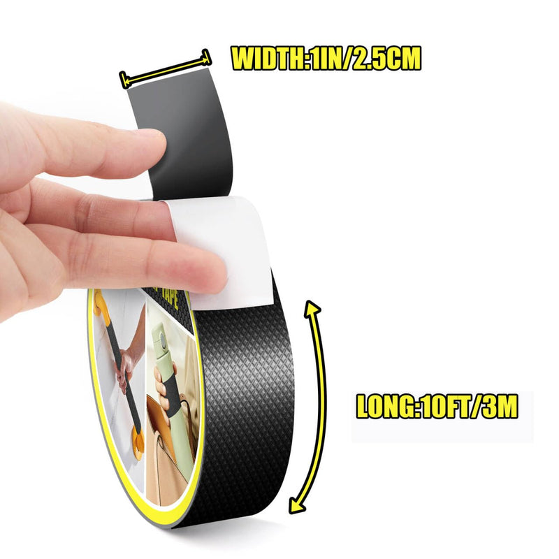 Rubber Grip Tape, Ultra Strong Waterproof Anti Slip Tape with Textured Adhesive for DIY Tools & Gadgets, Customizable for Enhanced Comfort & Safety (1In x 10Ft, Black) 1In x 10Ft 1