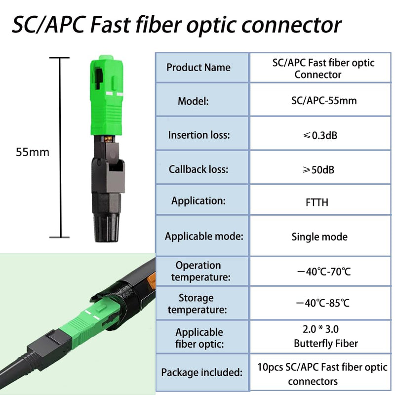 FTTH Clip Tool Kit FC-6S Fault Finder 30mW 30km SC/APC Quick Connector and Fiber Optic Cold Connection Kit