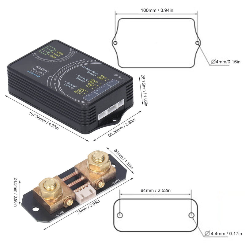 [Australia - AusPower] - Battery Monitor, Bluetooth Battery Capacity Tester, 100A 0‑120V Voltmeter Ammeter Testing Tool, Battery Multimeter for Measuring Volt Ampere, Power, Capacity, Time, Watt Hour 