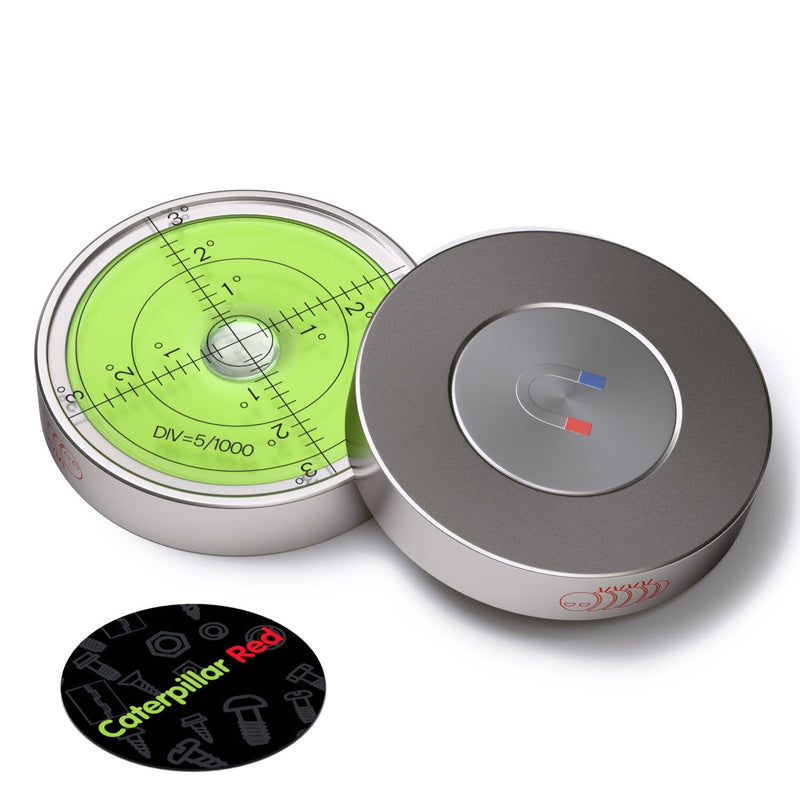[Australia - AusPower] - Magnetic Metal Large Spirit Bubble Level 60mm Diameter, (2 23/64 in), Surface Level - Metal Housing, Bulls Eye, Green/Silver 
