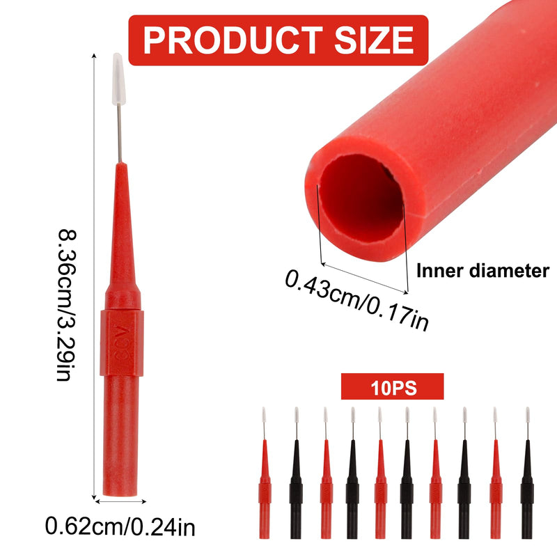 [Australia - AusPower] - 10pcs Test Probes with 4mm Banana Jack，Piercing Needles for Non-Destructive Wire Testing, Back Probe Kit & Back Probe Kit Automotive Compatible with Car Testers and Multimeters for Mechanics 