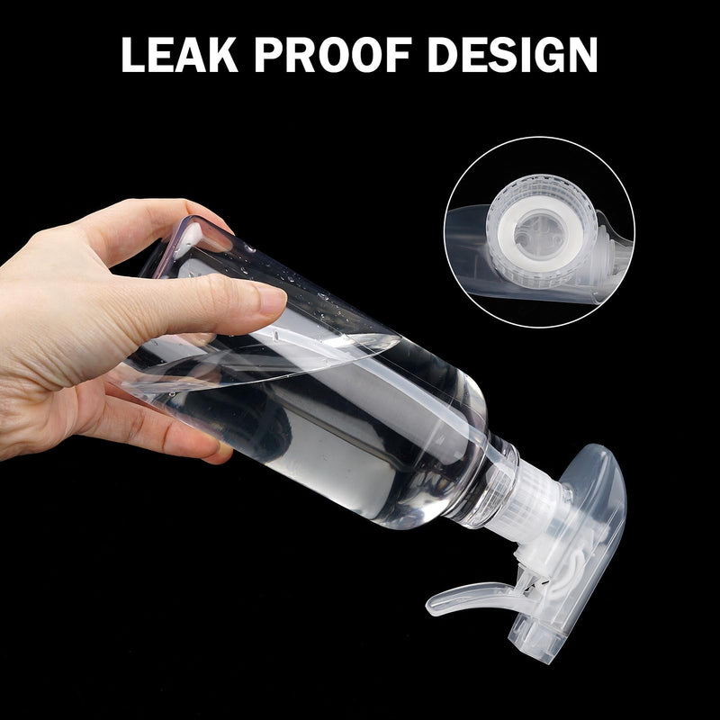 [Australia - AusPower] - Plastic Spray Bottles Empty Spray Bottle 16.9oz/500ml 2 Pack Heavy Duty Spraying Bottles Mist/Stream Water Bottle for Cleaning Solutions, Plants, Pet, Essential Oils, Hair, Cooking (Clear) Clear 