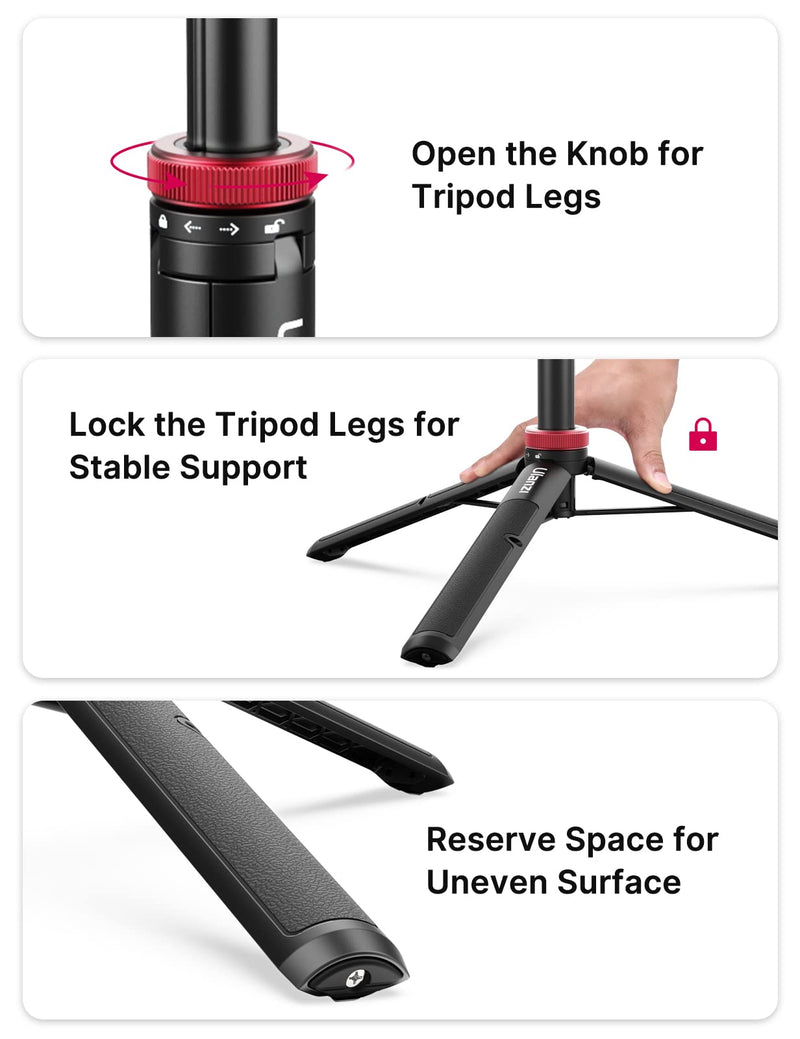 [Australia - AusPower] - 57in Selfie Stick Tripod - ULANZI Go Quick II Extendable Tripod Stand Magnetic Suction Quick Release Vlog Accessories Handle for GoPro Hero 11 10 9 8 7 6 5/Max/DJI OSMO Action Cam Selfie Tripod 