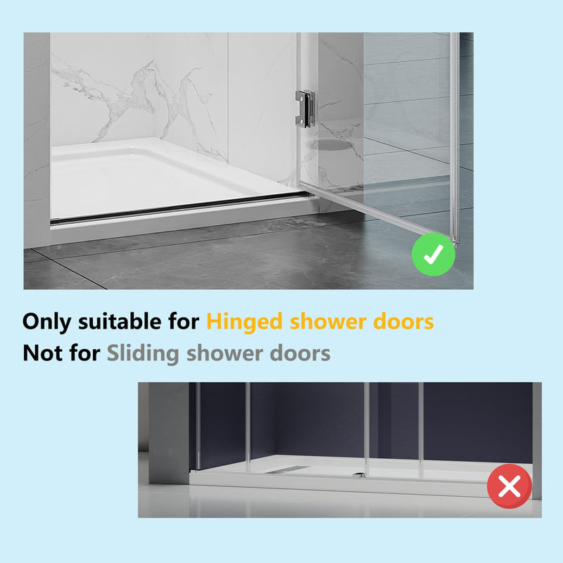 Frameless Shower Door Bottom Seal Strip for 3/8" (10mm) Thick Shower Glass, 36" Long Shower Sweep with Drip Rail, Vinyl Material, Clear - Stop Shower Leaks and Create a Water Barrier 36" Bottom Seal for 3/8"
