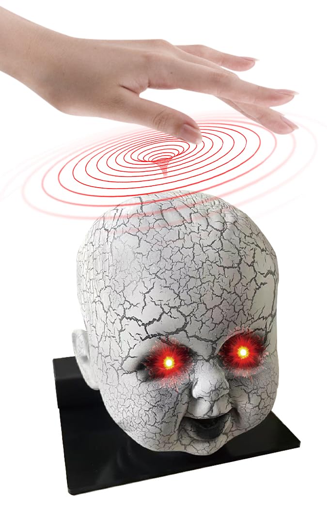 Creepy Doll Head Paranormal Ghost Spirit Communication Tool Equipment EMF Device Ghost Hunting Detection Equipment (red) red