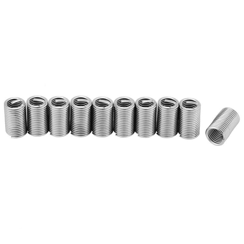[Australia - AusPower] - 10 Pcs 304 Stainless Steel Helicoil M8 Helicoil Thread Repair Kit M8x1.25x3D Wire Screw Sleeve Inserts Thread Repair Kit 