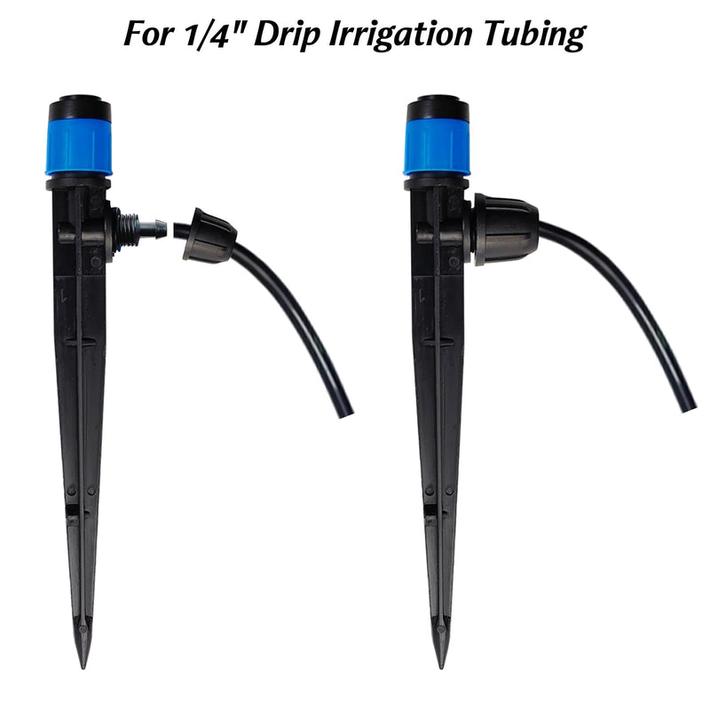 [Australia - AusPower] - GXXMEI 30PCS Drip Irrigation Emitters with Stake, 360°Adjustable Fan Sprayer Water Flow Lock Barbed Dripper for 1/4" Drip Irrigation Tubing Garden Irrigation Sprayer for DIY Garden Irrigation System 