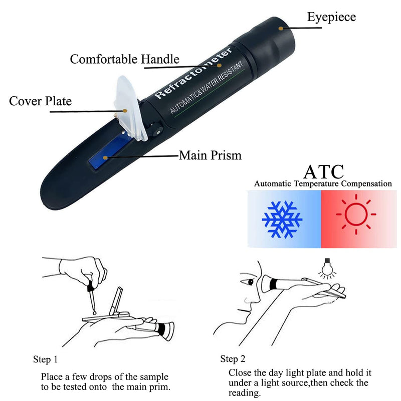 [Australia - AusPower] - Honey Refractometer for Honey Moisture,13-25% Honey Moisture Refractometer Tester with ATC,Measuring Moisture with High Accuracy for Honey, Bee Keeping Supplies 
