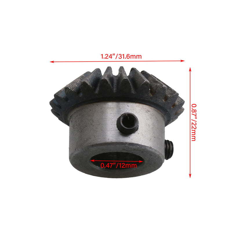 [Australia - AusPower] - CNBTR 45 Steel 1.5 Modulus Silver 12mm Hole Diameter Tapered Bevel Gear Wheel 20 Teeth Pack of 2 