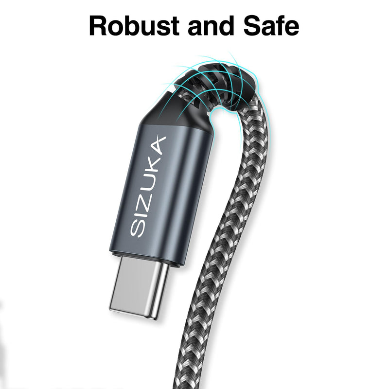 SIZUKA USB C Cable [3 Pieces 2 M] 3.1 A Charging Cable USB C Fast Charging Cable Type C | Fast Charge USB C Fast Charging Cable for iPhone 17 16 15 Pro Max, Galaxy S25 S24 S23, Pixel, MacBook, iPad, Xiaomi 2 m + 2 m + 2 m
