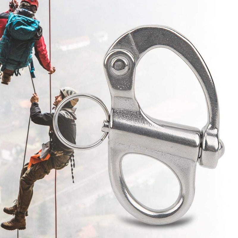 [Australia - AusPower] - 316 Stainless Steel Snap Hook, Fixed Quick Release Mountaineering Rock Climbing Snap Hook for Outdoor Camping Mountaineering(70mm) 