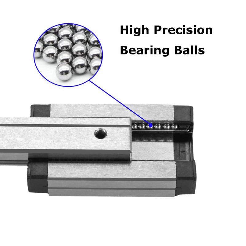 Linear Rail Guide MGN9 450mm Length Miniature Linear Sliding Guideway with 1PCS MGN9H Stainless Steel Carriage Block for CNC Machine and 3D Printer 450mm/17.71 inches 1