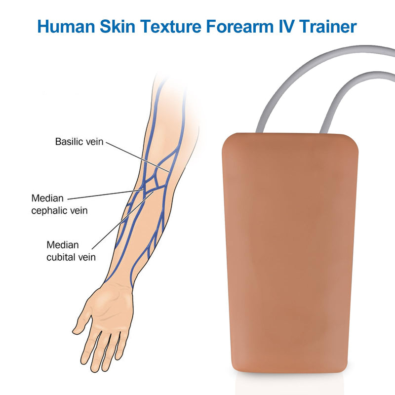 [Australia - AusPower] - Phlebotomy and Venipuncture Practice Kit, Wearable IV Practice Kit, IV Start Kit for Injection Training, Nursing School Essentials, Brown 