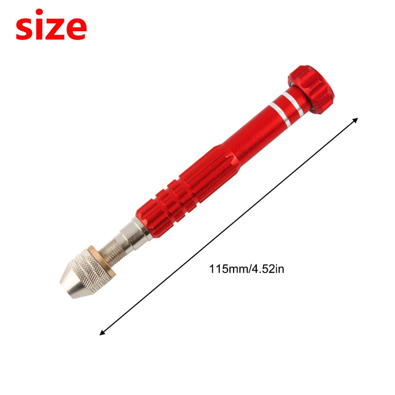 [Australia - AusPower] - Larcele Precision Pin Vise Hand Drill, Keyless Mini Adaptor Chuck, 3 Jaw Chuck, for Micro Drill Bits 0" to 1/8" SDZKQ-02 (Red) Red 