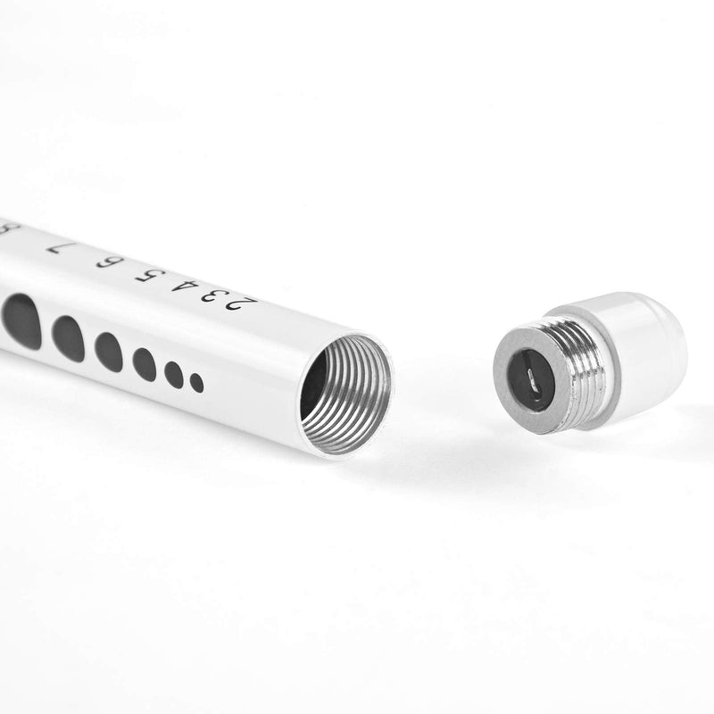 [Australia - AusPower] - RISEMART Pen Lights for Nurses, 2 Pack Reusable Medical Light with Pupil Gauge and Ruler, White Light LED Penlight for Student Doctors EMT (Black/White) Black and White 