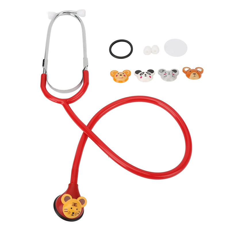 [Australia - AusPower] - Kids Pediatric Clinician Stethoscope with Cartoon Animals Pattern, Accurate Sound Amplification, Soft and Comfortable Earplugs, Adjustable Earpiece, 5 Animal Shaped Heads Included 