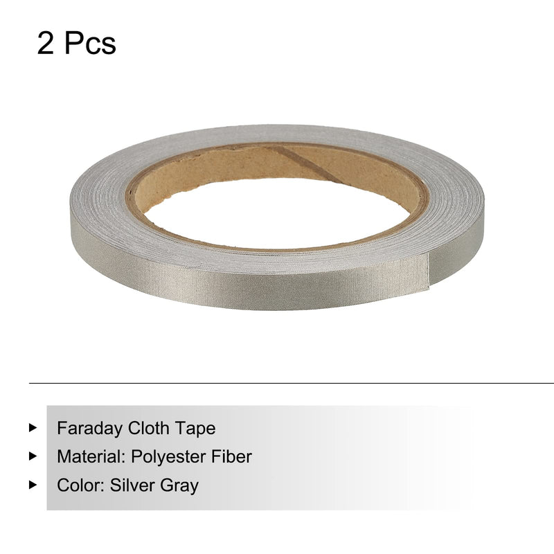 MECCANIXITY Faraday Cloth Tape 0.39" W x 65.62 Feet Conductive Cloth Fabric Adhesive Tape Roll for Laptop Cable EMI Shielding 2 Pcs 0.39"x65.62 Feet