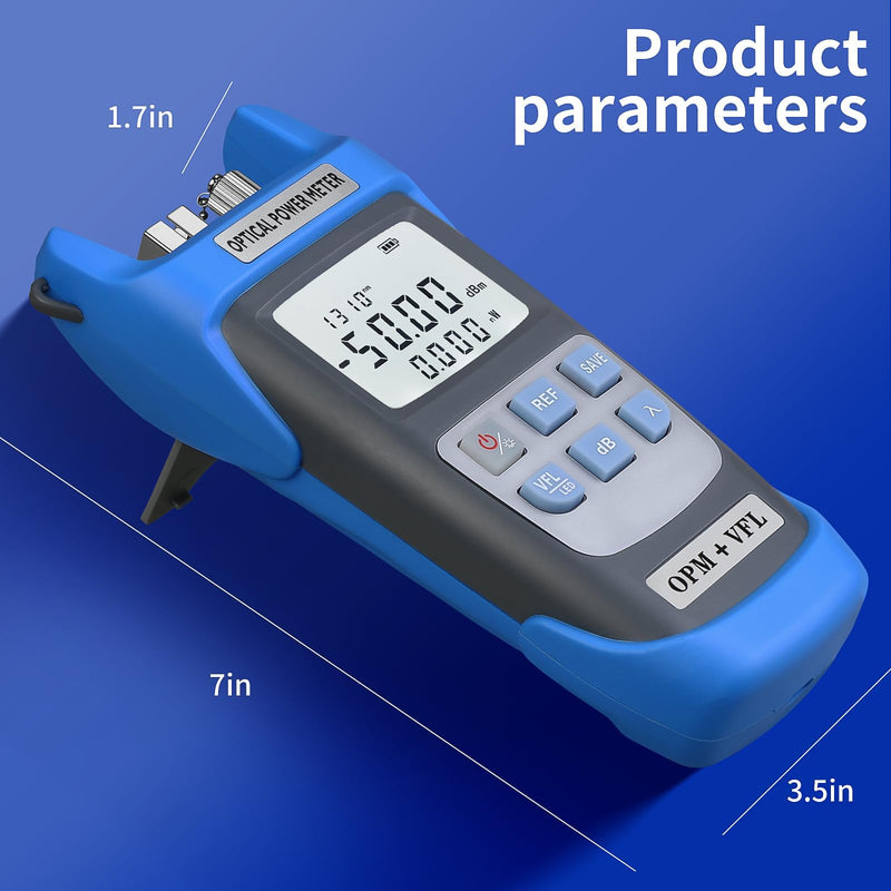 [Australia - AusPower] - Rechargeable Optical Power Meter A-C510B (-50~+26dBm) Fiber Optic Tester, Optical Power 50 All-in-one Machine, Suitable for SC/FC/ST/LC 2.5mm/1.25mm Interface, with 1 9/125um FC-LC Adapter 