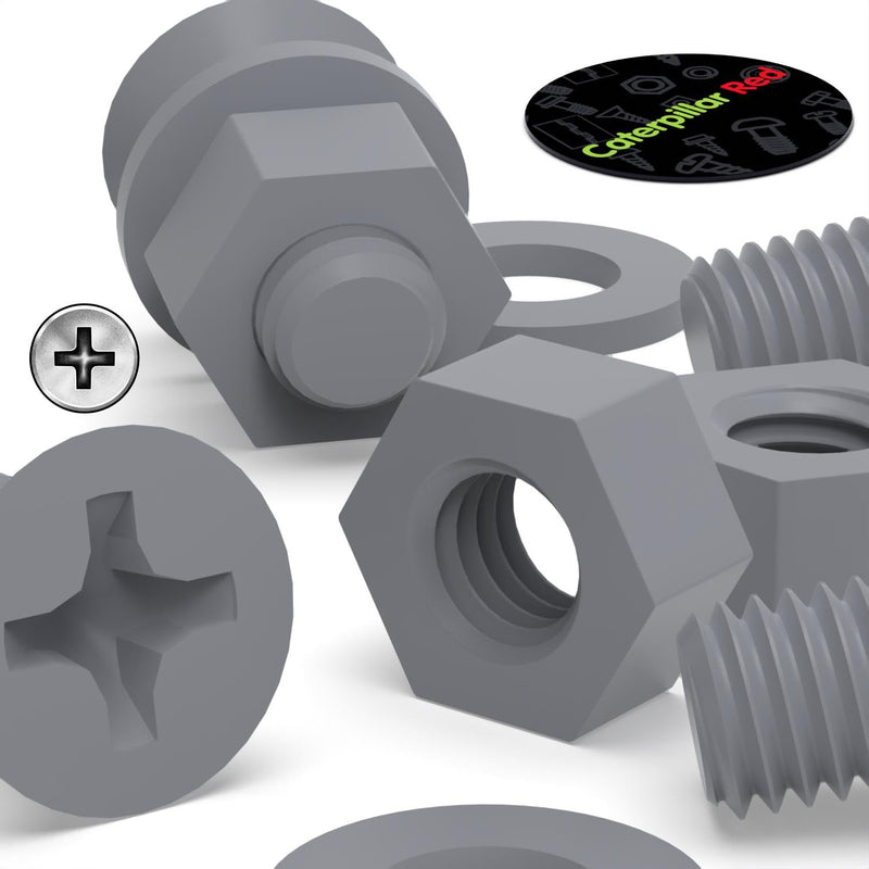 [Australia - AusPower] - 20 x Grey Countersunk Screws Polypropylene (PP) Plastic Nuts and Bolts, Washers, M8 x 20mm, Anti-Corrosion, Chemical Resistant, Gray, (5/16 x 25/32 in) 