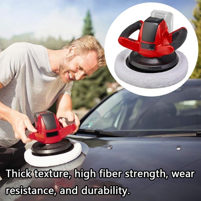 [Australia - AusPower] - Set of 4 Polishing Hoods, 220 mm - 250 mm Lambswool Polishing Hoods, Polishing Covers for Einhell Battery Car Polishing Machines, Car Polishing Pad, Compatible CE-CB 18/254 Li, CC-PO 90 