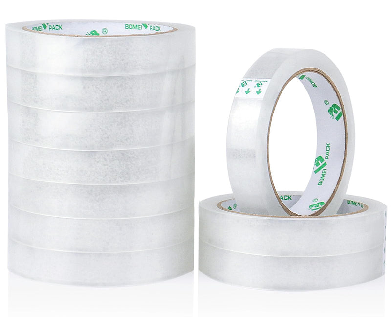 BOMEI PACK 10Rolls Clear Tape Refills for Dispenser, Transparent Gift Wrap Tape 3 Core Tape for Home, School and Office, 3/4inch x 50yds