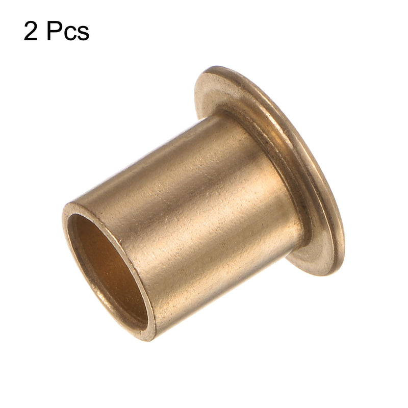 [Australia - AusPower] - 2pcs Flange Bearing Sleeve 8mm Bore 10mm OD 15mm Length 1.2mm Flange Thickness Bronze Bushing Self Lubricating Bushings Sleeve for Industrial Equipment 8mm x 10mm x 15mm 2 