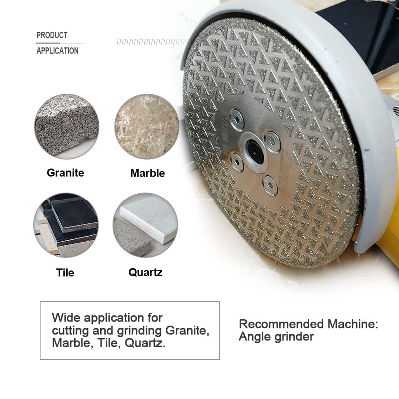 SHDIATOOL Diamond Grinding Disc for Granite Marble Diamond Cutting Wheel Saw Blade with 5/8-Inch-11 Arbor 4.5 Inch (2-Pack) 2 4.5" Double(Thread:5/8"-11)