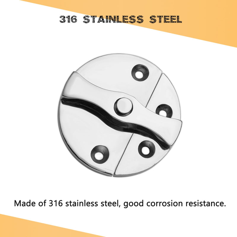 [Australia - AusPower] - Heavy Duty Marine Boat Door Catch Latch 316 Stainless Steel, 1.69" (43 mm) Hatch Round Turn Button Twist Catch Latch with Screws(2-Pack) 1.69 in (43 mm) 