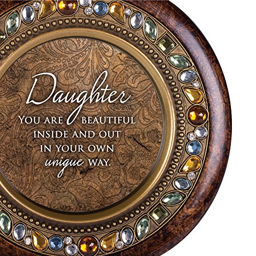 Cottage Garden Daughter Beautiful Inside and Out Amber Earth Tone Jewelry Music Box Plays Wind Beneath My Wings