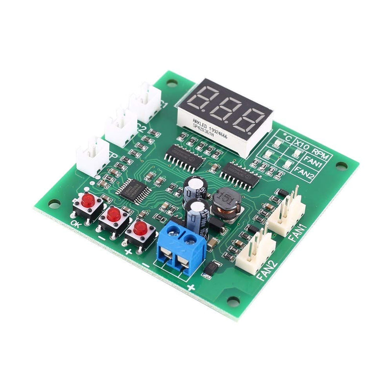 [Australia - AusPower] - PWM Driver Module, DC 12V 24V 48V PWM 4-Wire Fan Temperature Controller with Digital Display 2 Channel Temperature Governor for PC Fan/Alarm 