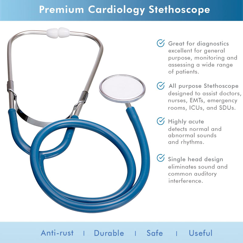 [Australia - AusPower] - NOVAMEDIC Adult Size Blue Manual Blood Pressure Machine and Stethoscope Kit, BP Monitor with Adjustable Upper Arm Cuff for Monitoring High Blood Pressure, Includes Carrying Case 
