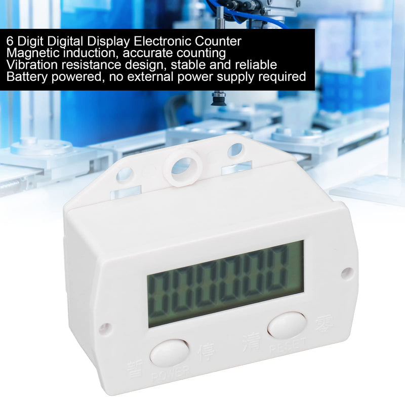 [Australia - AusPower] - Digital Counter Mini 6 Digit Electronic Component Other Sensors Electronic Counter with Magnetic Induction Counter Switch for Punching Machines Machine Tools 