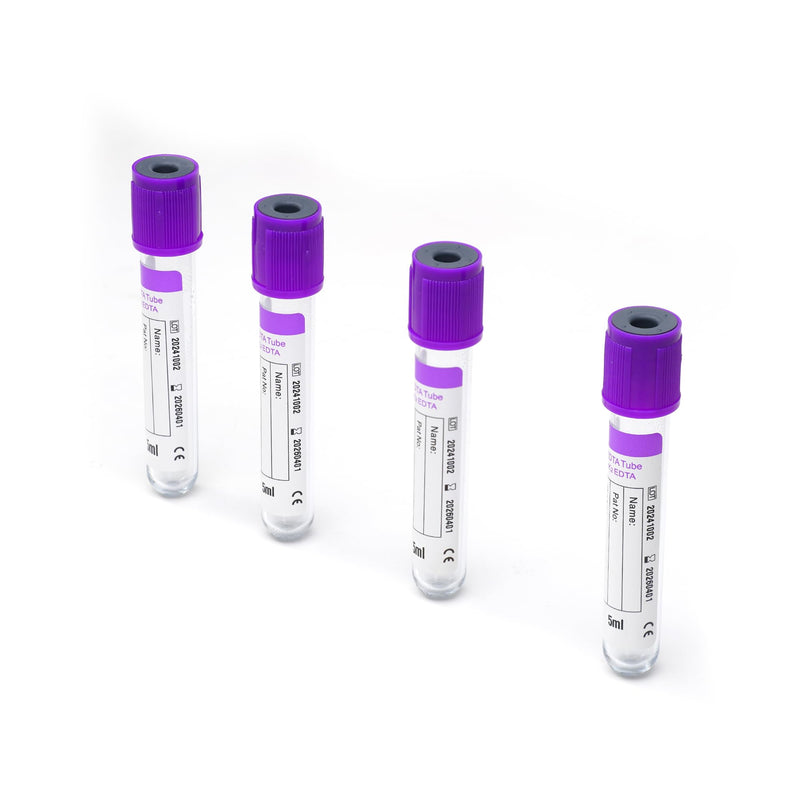[Australia - AusPower] - Vacutainer Blood Collection Tubes 5ml Lab Vacuum EDTA K2 Tube for Pet Animals Veterinary Lab Supplies 100 Pcs Wrap Packaging K₂ EDTA Tube 