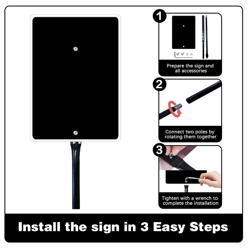 No Dumping Sign with 34.6" Stake, 10"x14" Metal No Dumping Allowed Sign, Private Property No Illegal Dumping Yard Sign with Video Surveillance Notice